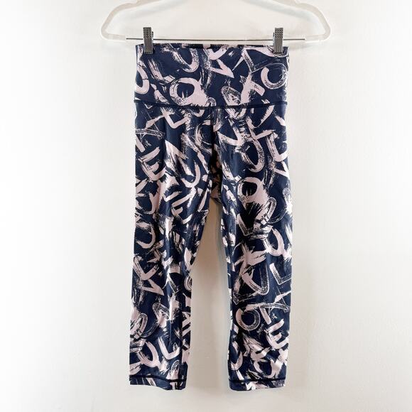 Lululemon Wunder Under Crop Luxtreme 21" Graffiti Pop Antoinette True Navy 6 - Picture 3 of 11